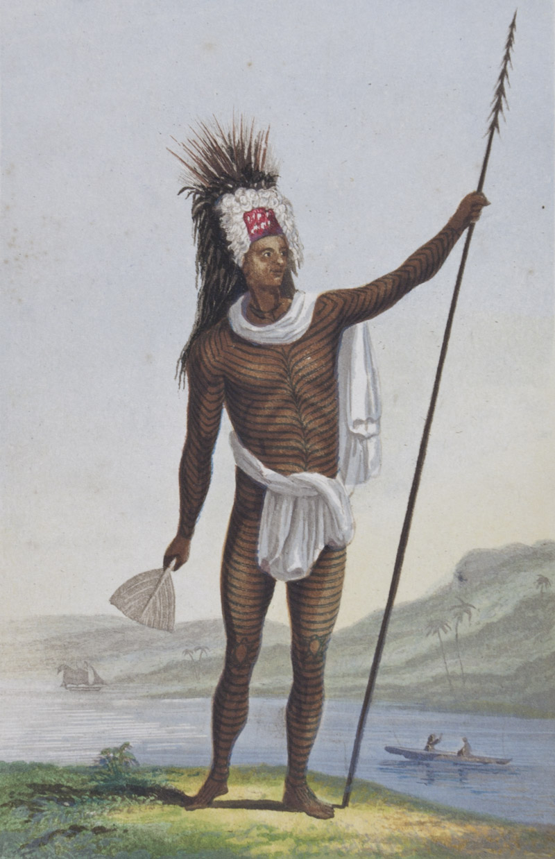 Te po a Chief of Rarotonga — Cook Islands facial tattoo by George Baxter