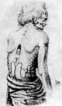 Old Viriamo, back view by Walter Knoche, 1911 — Rapa Nui back tattoo by Walter Knoche