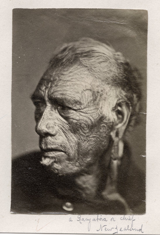 Tā moko c1880 — Māori facial tattoo